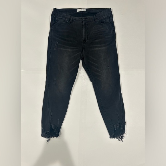 Kancan Ankle Skinny Jeans Distressed Black XL - Picture 1 of 11